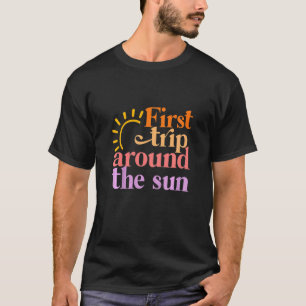 Kinder eerste reis rond de zon eerste verjaardag 1 t-shirt