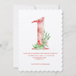 Kinder Eerste verjaardag Floral Art Deco Birthday Kaart