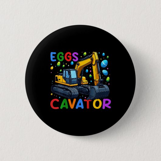 Kinder Eggscavator Bunny Excavator Egg Hunting Peu Ronde Button 5,7 Cm (Voorkant)
