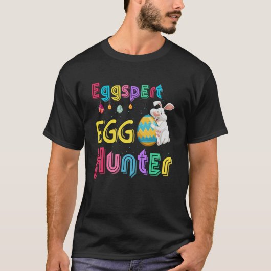 Kinder Eggspert Hunter Cool Easter Bunny Hunting T-shirt (Voorkant)