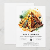 Kinder Egyptische gouden piramides Verjaardag Kaart (Voorkant / Achterkant)