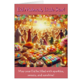 Kinder Eid Kaart - Eid Mubarak Kleine Ster