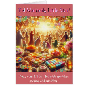 Kinder Eid Kaart - Eid Mubarak Kleine Ster
