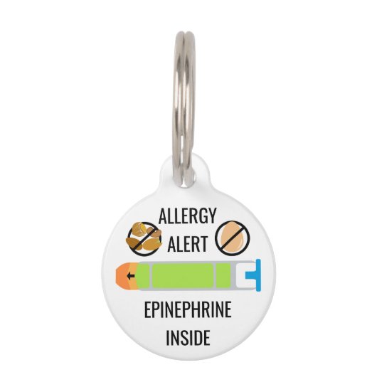 Kinder eierboom notenallergie waarschuwt de epinef huisdierpenning (Voorkant)