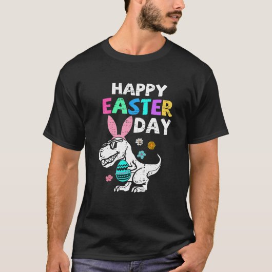Kinder eiermand Bunny t Rex Dinosaur Paasdag T T-shirt (Voorkant)