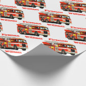 Kinder Eigen naam Vuur Vroege verjaardag Cadeaupapier (Hoek)