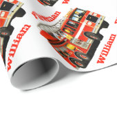 Kinder Eigen naam Vuur Vroege verjaardag Cadeaupapier (Rol Hoek)