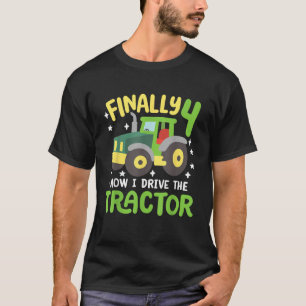 Kinder eindelijk 4 jaar oude aandrijftractor 4e ve t-shirt