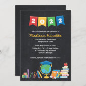 Kinder Elementaire Afstuderen Uitnodiging tot vier (Voorkant / Achterkant)