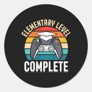 Kinder elementaire niveau complete gamer klasse va ronde sticker
