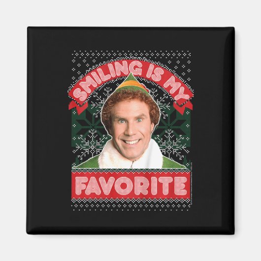 Kinder Elf Buddy glimlachen is mijn favoriete kers Magneet (Voorkant)