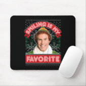 Kinder Elf Buddy glimlachen is mijn favoriete kers Muismat (Met muis)