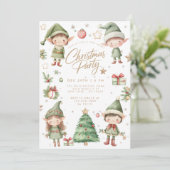 Kinder Elf Elfen Kerstfeest Kaart (Staand voorkant)