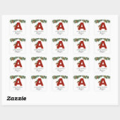 Kinder Elf Initiaal A Christmas Vierkante Sticker (Vel)