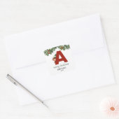 Kinder Elf Initiaal A Christmas Vierkante Sticker (Envelop)