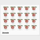 Kinder Elf Initiaal D Kerst Vierkante Sticker (Vel)