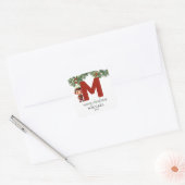 Kinder Elf Initiaal M Kerst Vierkante Sticker (Envelop)