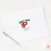 Kinder Elf Initiaal P Christmas Vierkante Sticker (Envelop)