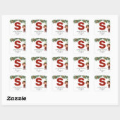Kinder Elf Initiaal's Christmas Vierkante Sticker (Vel)
