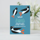kinder ELKE LEEFTIJD oceaan PINGUÏN VERJAARDAG Kaart (Staand voorkant)