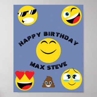 Kinder Emoji Happy Birthday Poster