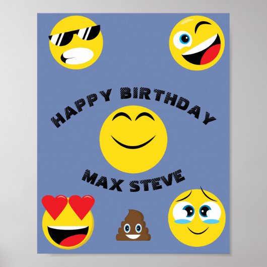 Kinder Emoji Happy Birthday Poster (Voorkant)
