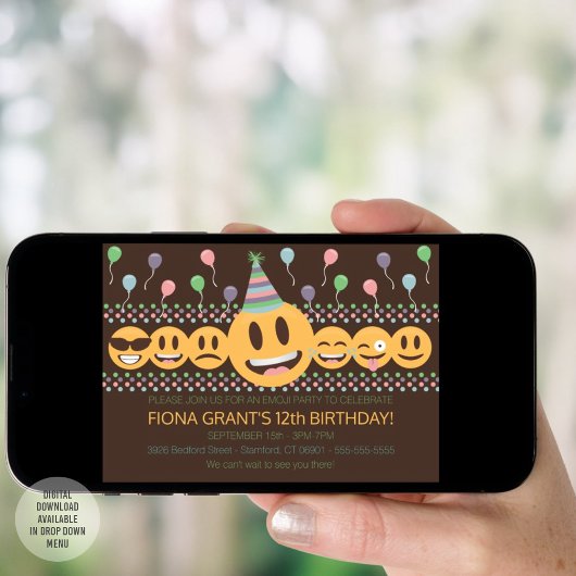 Kinder Emoji Leuke Gezichten En Ballonnen Verjaard Kaart