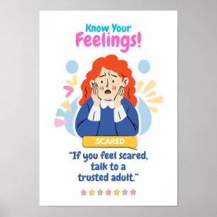 Kinder emotie met angst poster