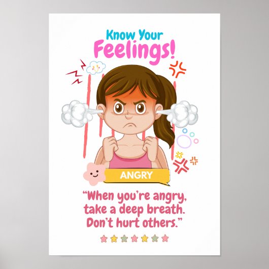 Kinder emotie met boosheid poster (Voorkant)