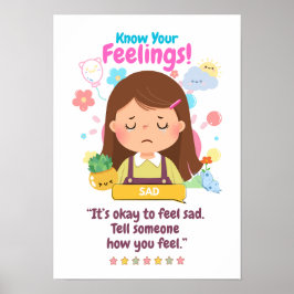 Kinder emotie met verdriet poster