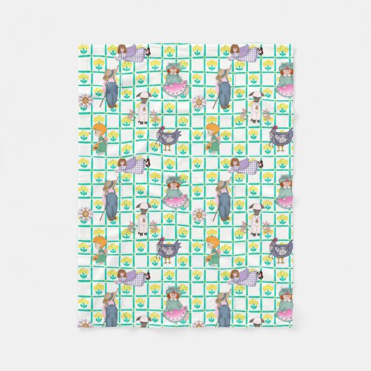 Kinder en dierlijke babyluier fleece deken (Voorkant)