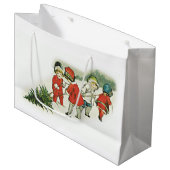  Kinder en kerstboom Large Cadeautasje (Voorkant Gekanteld)