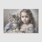 Kinder- en Kittensportret Decoupage Tissuepapier (Voorkant)