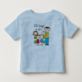 Kinder en mannelijke leraar 100 dagen kinder shirts (Voorkant)