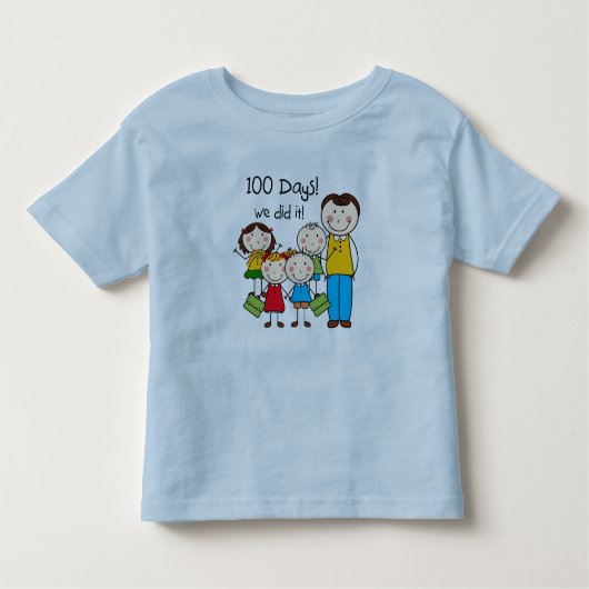 Kinder en mannelijke leraar 100 dagen kinder shirts (Voorkant)