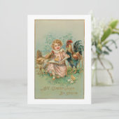   kinder- en paashennen feestdagenkaart (Staand voorkant)