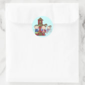 Kinder en Schoolhouse T-shirts en cadeautjes Ronde Sticker (Tas)