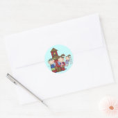 Kinder en Schoolhouse T-shirts en cadeautjes Ronde Sticker (Envelop)