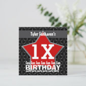 Kinder en Tiener zwarte sterren V01A Kaart (Staand voorkant)