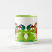 Kinder en verjaardagsfeestjes tweekleurige koffiemok (Center)