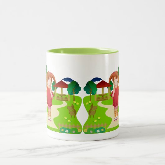 Kinder en verjaardagsfeestjes tweekleurige koffiemok (Center)