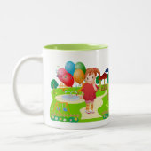 Kinder en verjaardagsfeestjes tweekleurige koffiemok (Links)