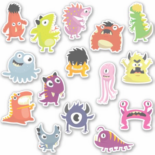 Kinder eng niet eng Goofy Monsters Sticker (Voorkant)