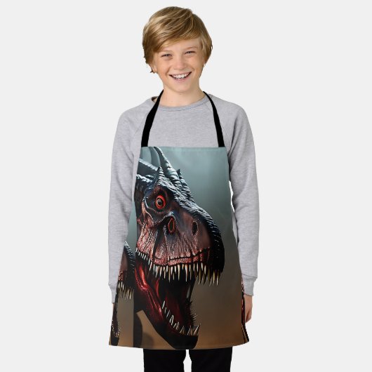 Kinder enge dinosaurus, full print Schort (Gedragen)