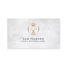 Kinder entertainer clown gezicht icoon Visitekaart
