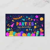 Kinder Event Planner - Kleurrijke grillige Cartoon Visitekaartje (Voorkant)