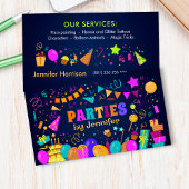 Kinder Event Planner - Kleurrijke grillige Cartoon Visitekaartje