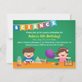 Kinder Experiment Science verjaardagsfeestuitnodig Kaart (Voorkant)