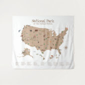 Kinder Exploring National Park Kaart Woodland Nurs Wandkleed (Voorkant (horizontaal))