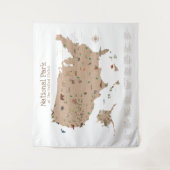 Kinder Exploring National Park Kaart Woodland Nurs Wandkleed (Voorkant)